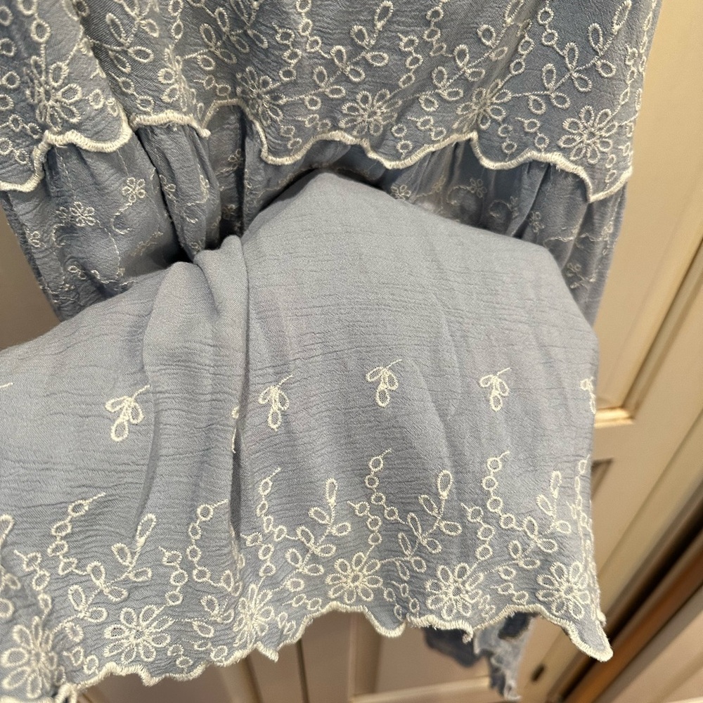 Charming American Eagle Embroidered Dress - Light Blue - Picture 4 of 6